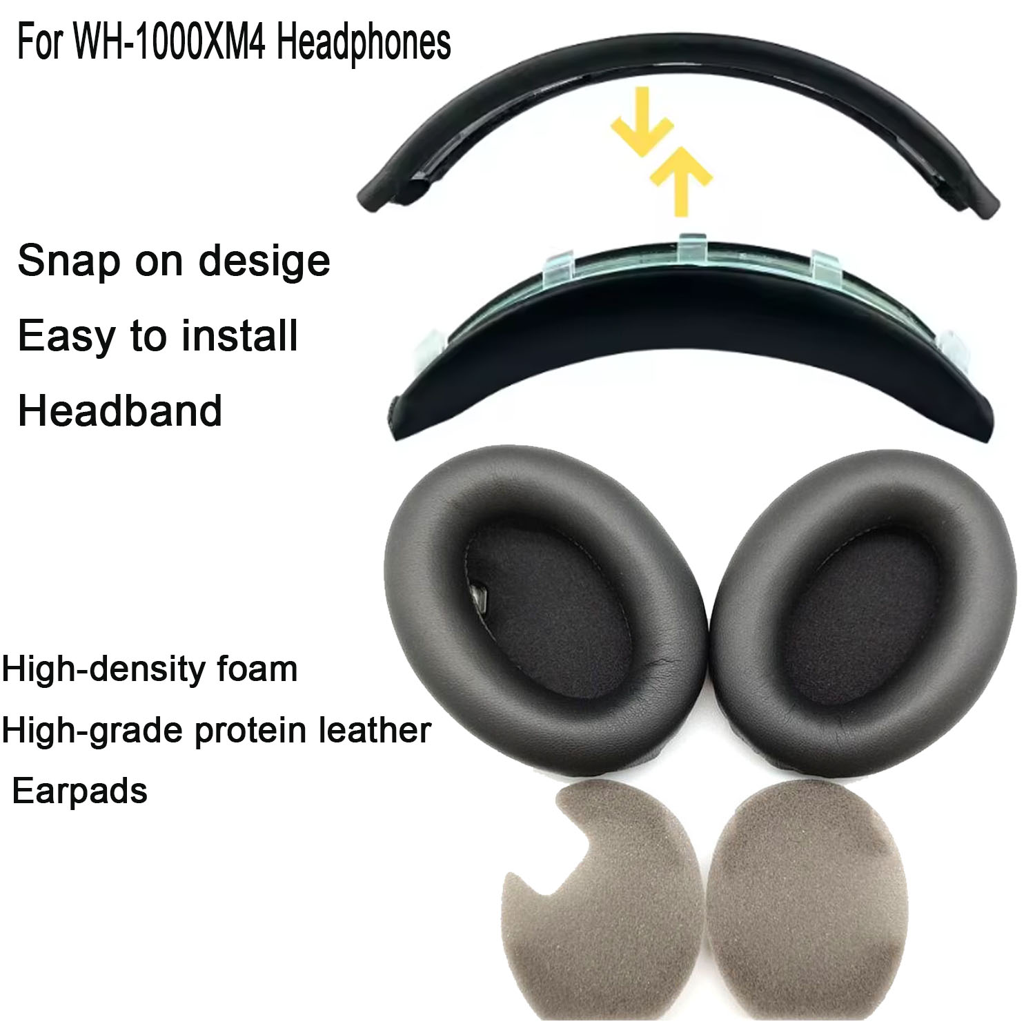 Sony Headphone Wh-1000Xm4 - WH1000XM4 Einfach zu installierende Kopfband-Ohrpolster für