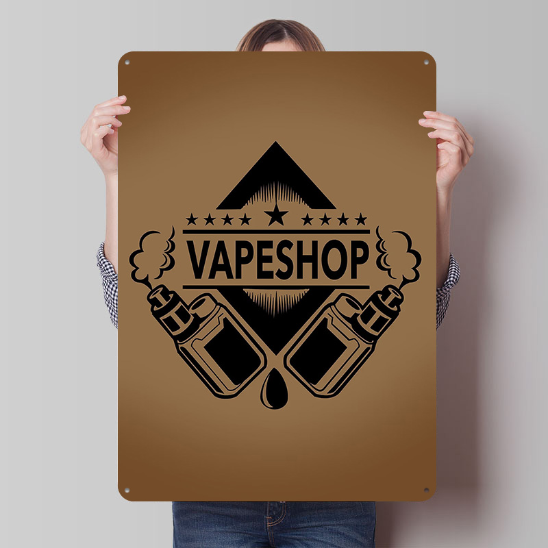 Vape Shop Logo Weißblech Poste – Vaping Shop Bewertung und Preis